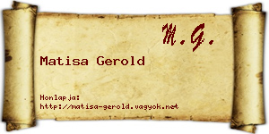 Matisa Gerold névjegykártya